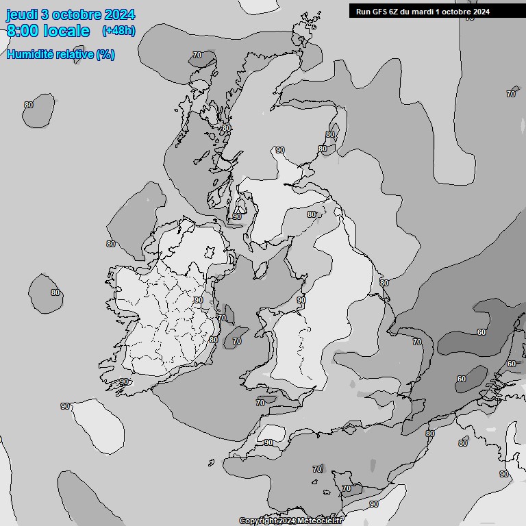 Modele GFS - Carte prvisions 