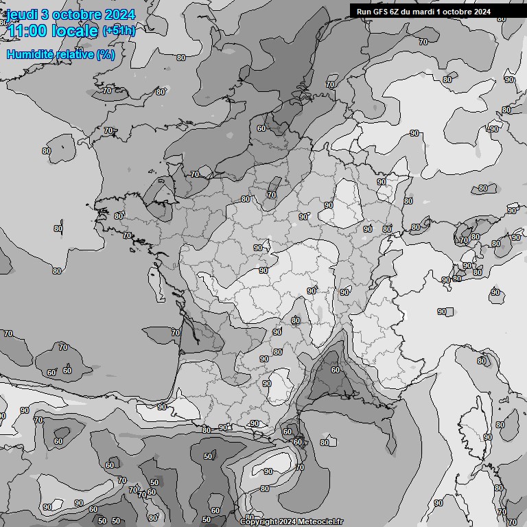 Modele GFS - Carte prvisions 