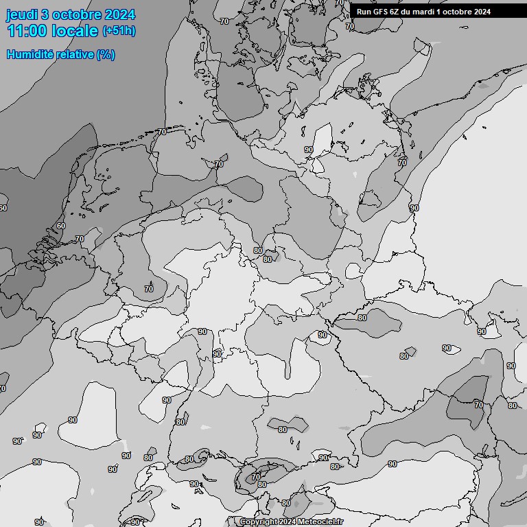 Modele GFS - Carte prvisions 