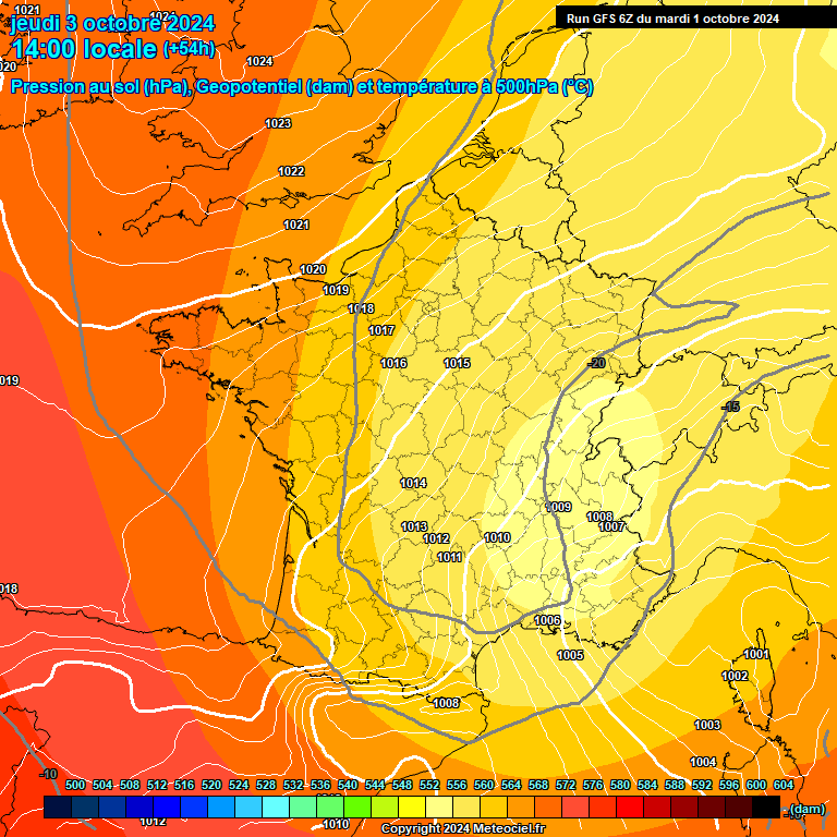 Modele GFS - Carte prvisions 