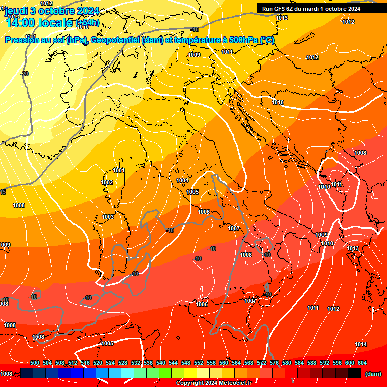 Modele GFS - Carte prvisions 