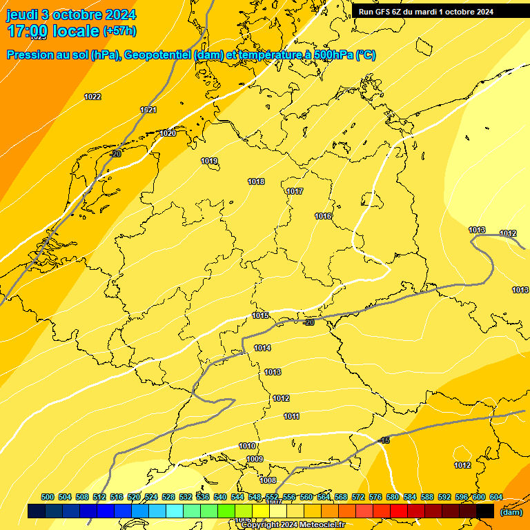 Modele GFS - Carte prvisions 