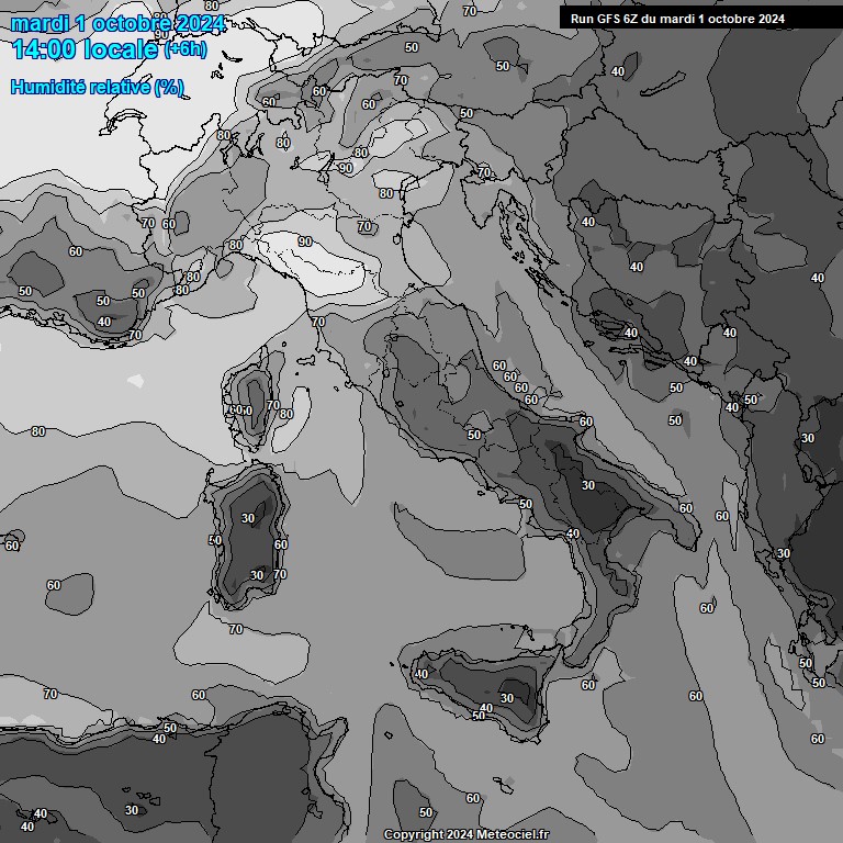 Modele GFS - Carte prvisions 