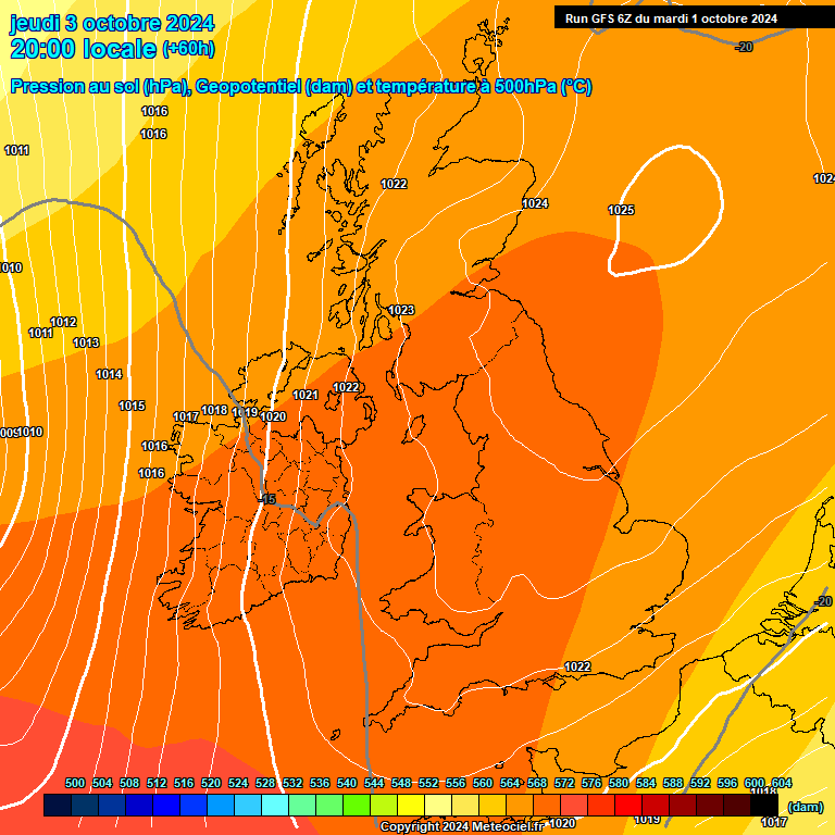 Modele GFS - Carte prvisions 