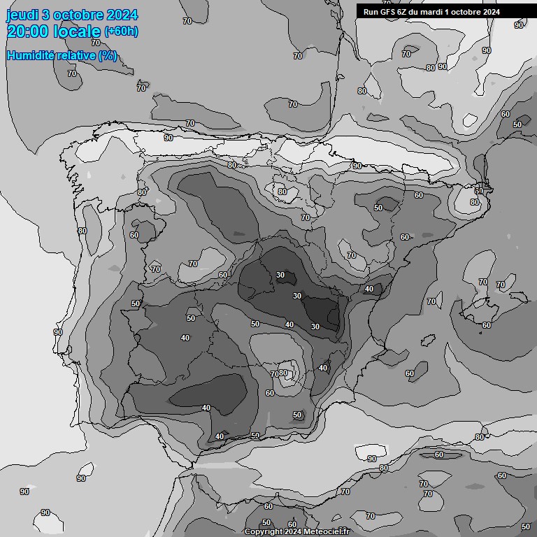 Modele GFS - Carte prvisions 