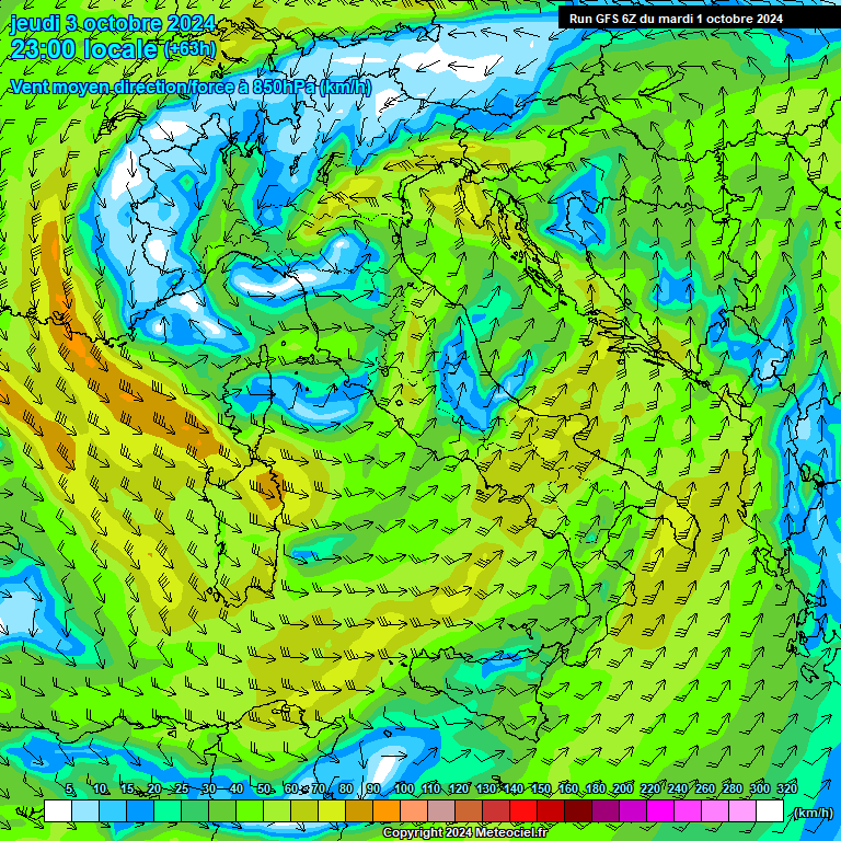 Modele GFS - Carte prvisions 