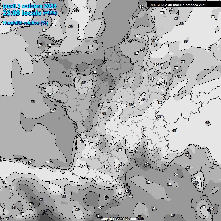 Modele GFS - Carte prvisions 