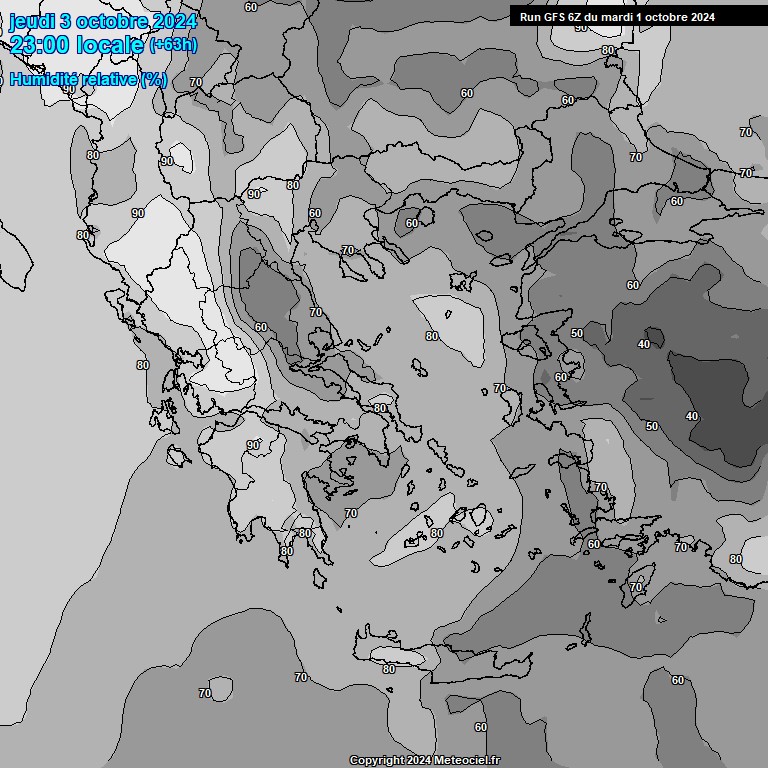 Modele GFS - Carte prvisions 