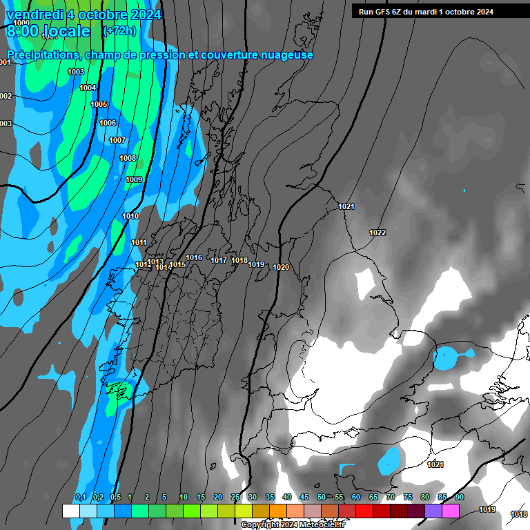 Modele GFS - Carte prvisions 