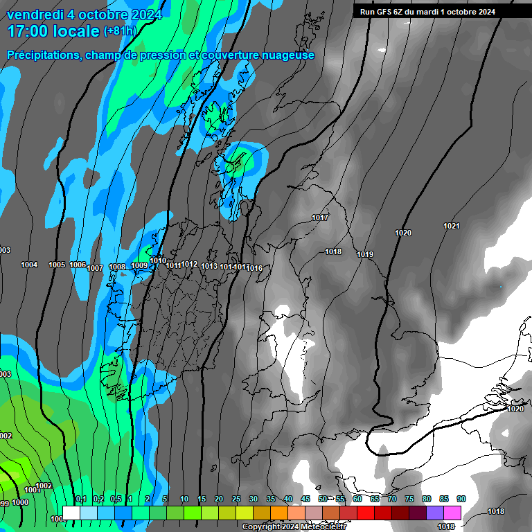 Modele GFS - Carte prvisions 