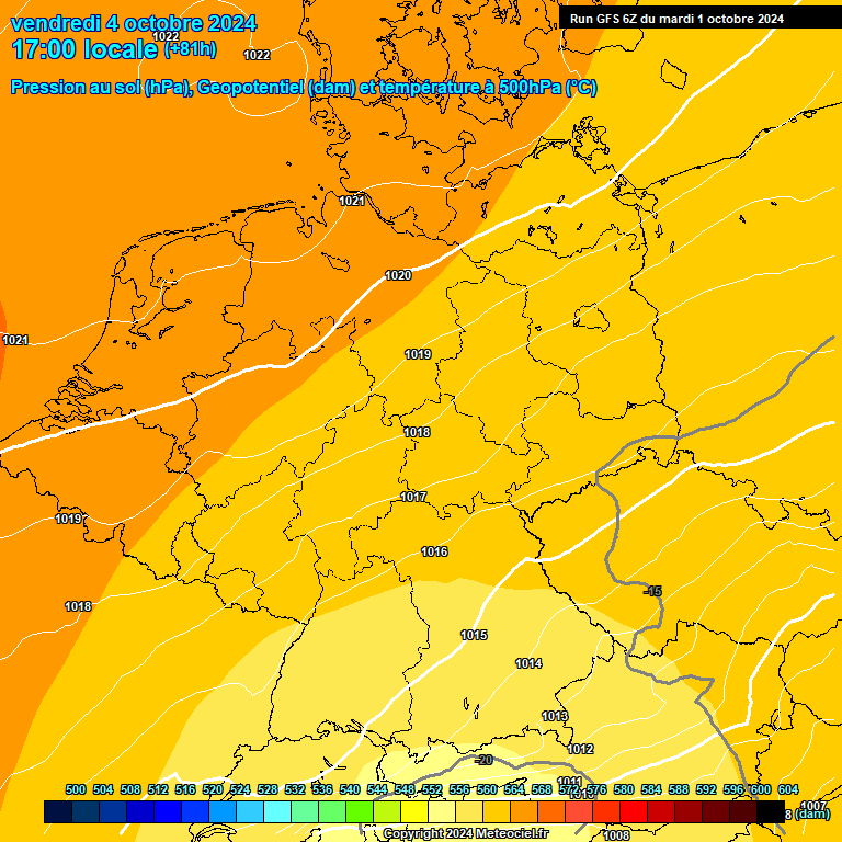 Modele GFS - Carte prvisions 