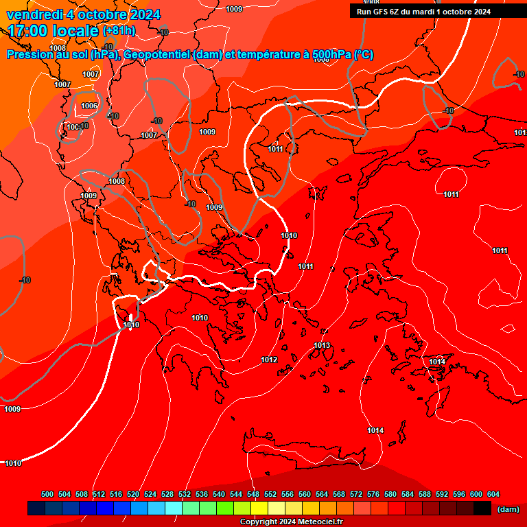 Modele GFS - Carte prvisions 