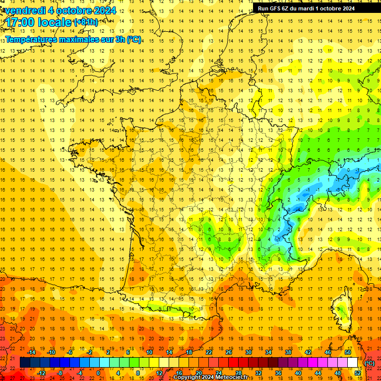 Modele GFS - Carte prvisions 