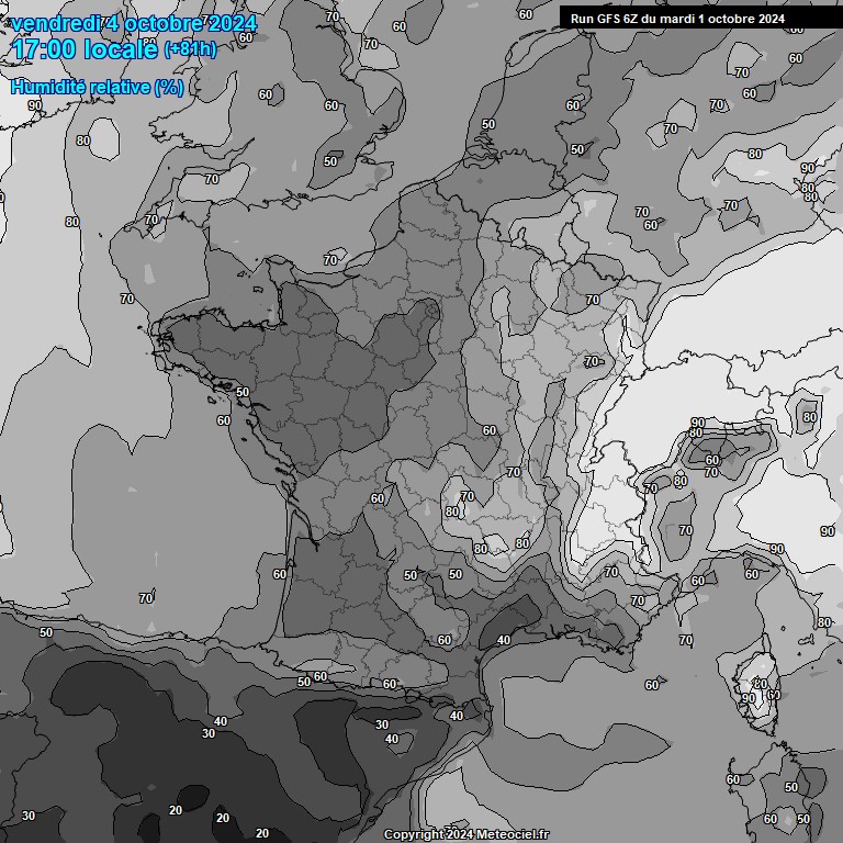 Modele GFS - Carte prvisions 