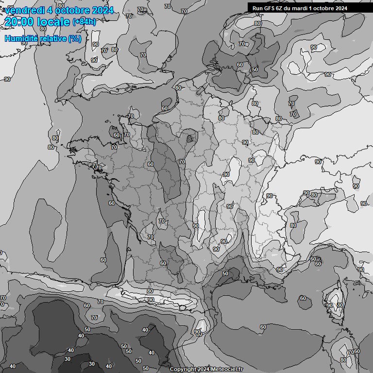 Modele GFS - Carte prvisions 