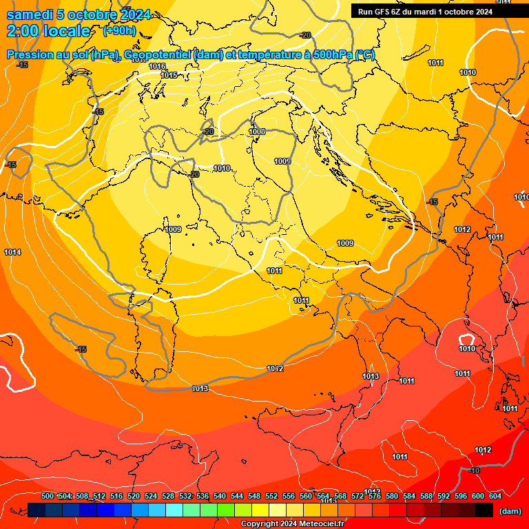 Modele GFS - Carte prvisions 