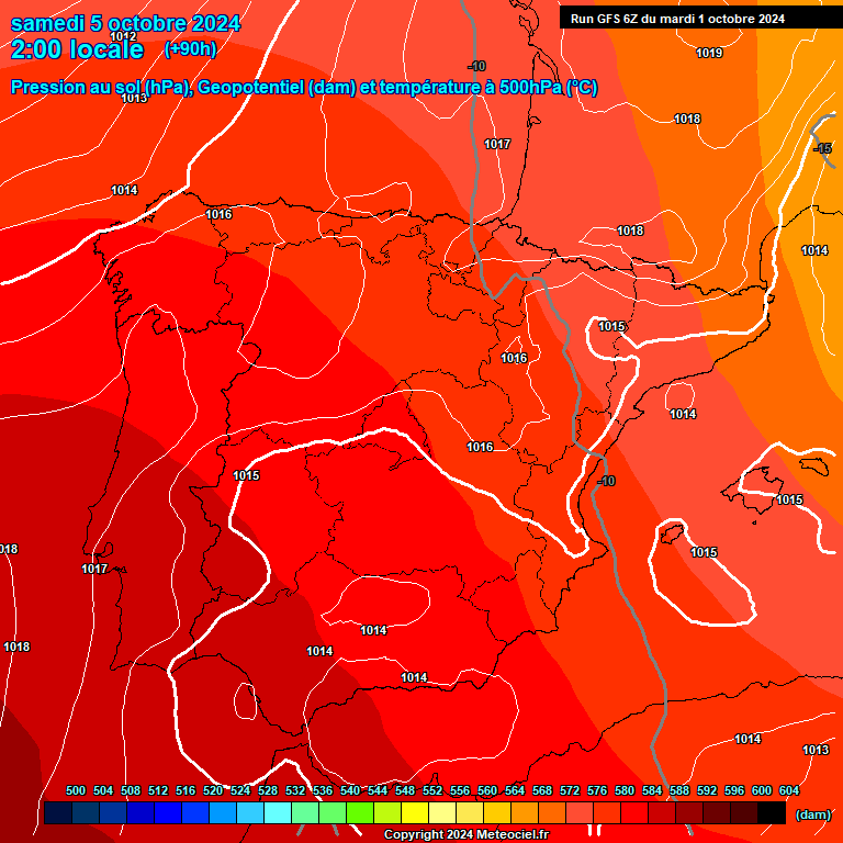 Modele GFS - Carte prvisions 