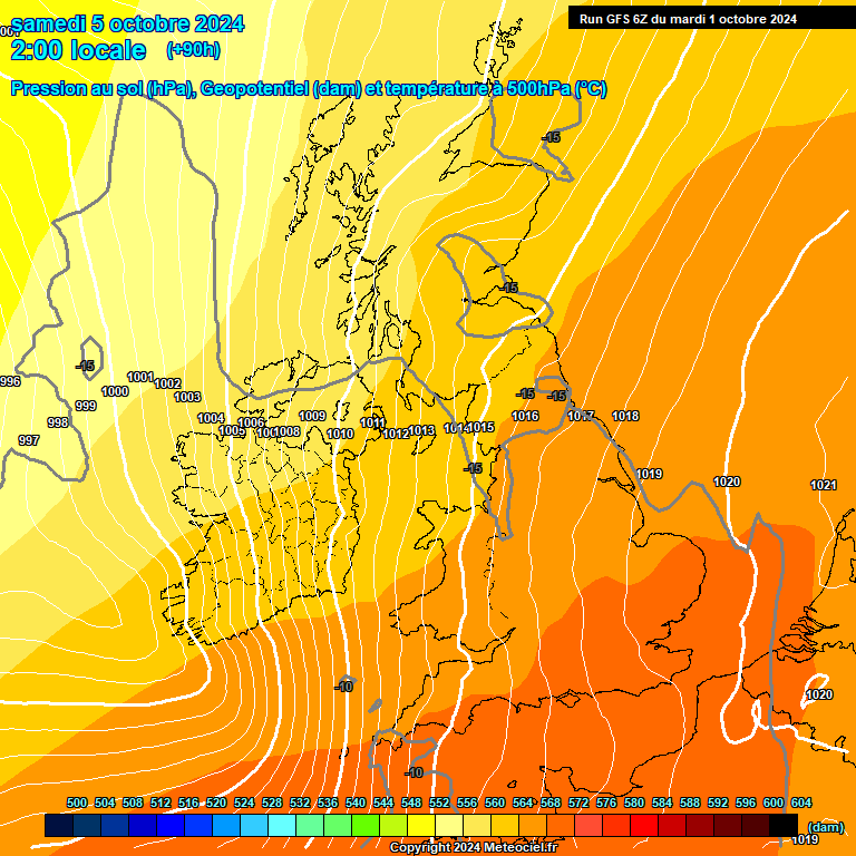 Modele GFS - Carte prvisions 