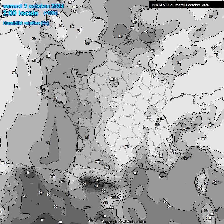 Modele GFS - Carte prvisions 