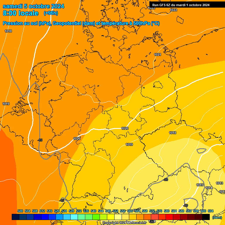 Modele GFS - Carte prvisions 