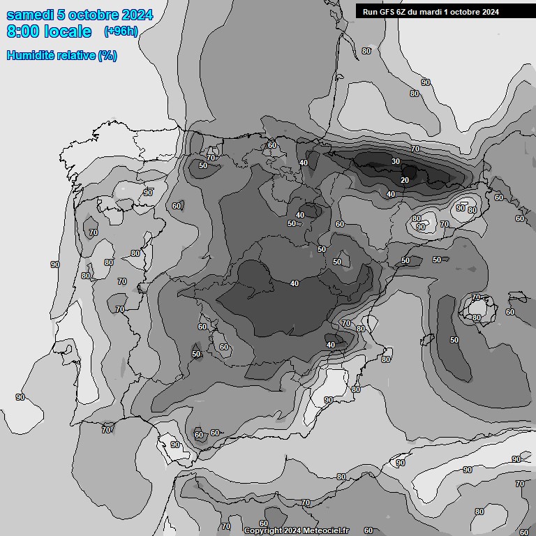 Modele GFS - Carte prvisions 