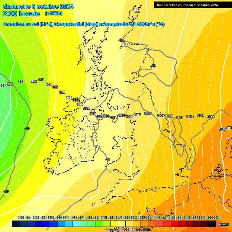 Modele GFS - Carte prvisions 