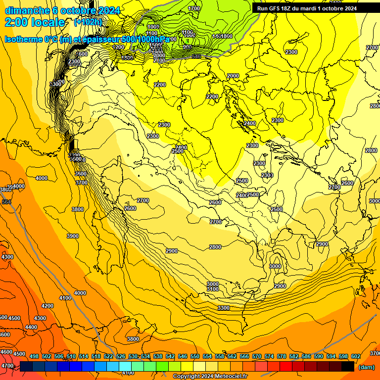 Modele GFS - Carte prvisions 