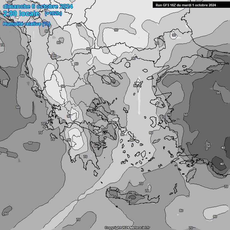 Modele GFS - Carte prvisions 