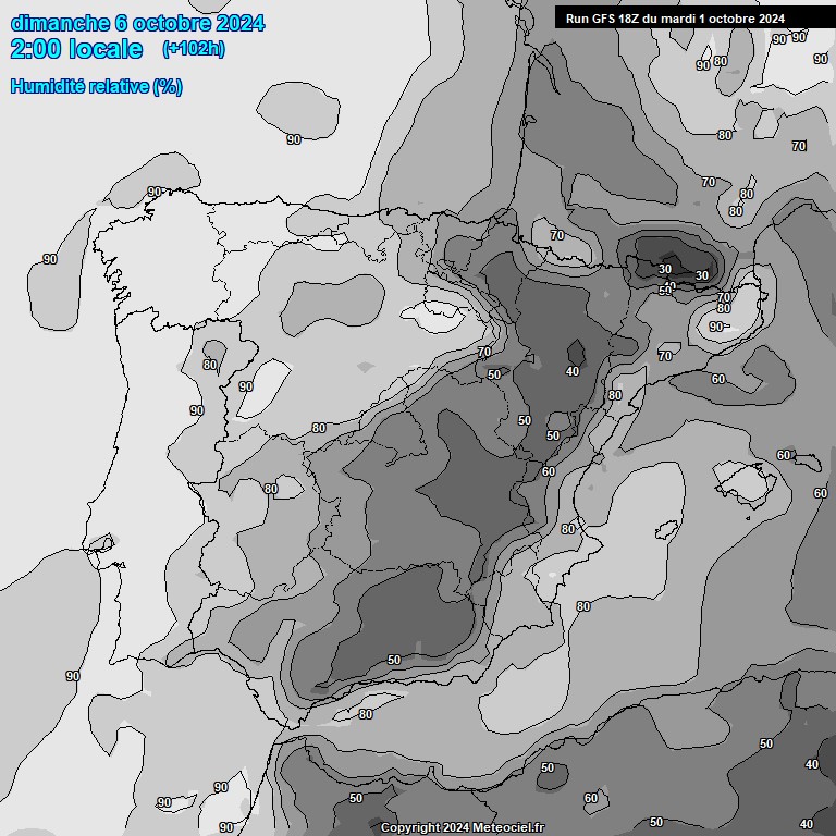 Modele GFS - Carte prvisions 