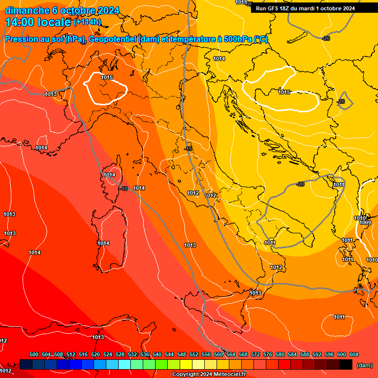 Modele GFS - Carte prvisions 