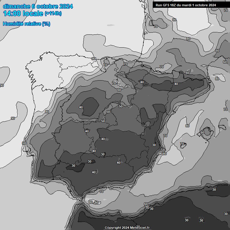 Modele GFS - Carte prvisions 