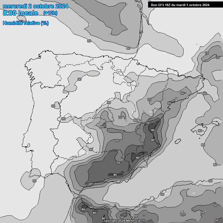 Modele GFS - Carte prvisions 