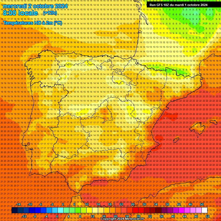 Modele GFS - Carte prvisions 