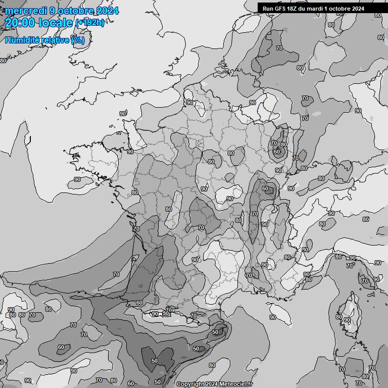 Modele GFS - Carte prvisions 