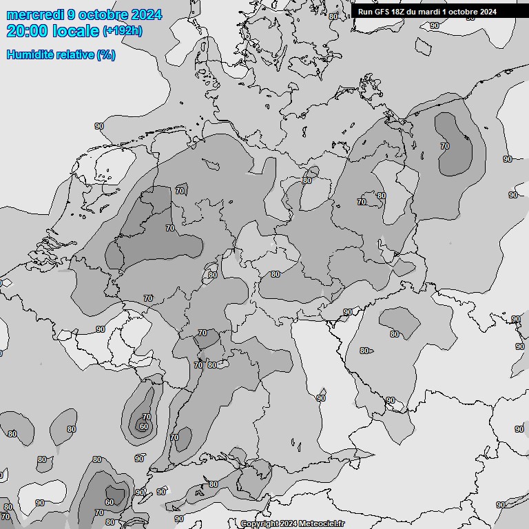 Modele GFS - Carte prvisions 