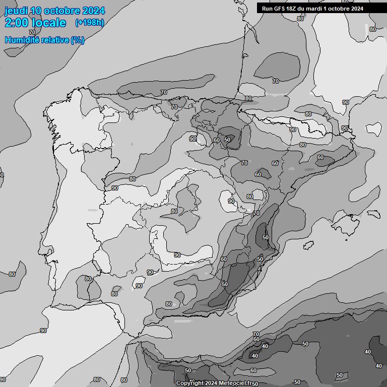 Modele GFS - Carte prvisions 