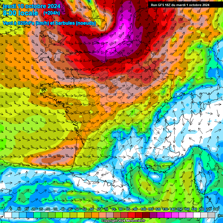 Modele GFS - Carte prvisions 