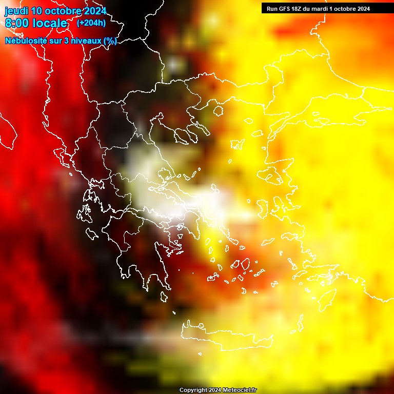 Modele GFS - Carte prvisions 