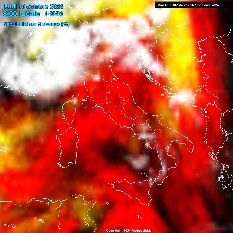 Modele GFS - Carte prvisions 