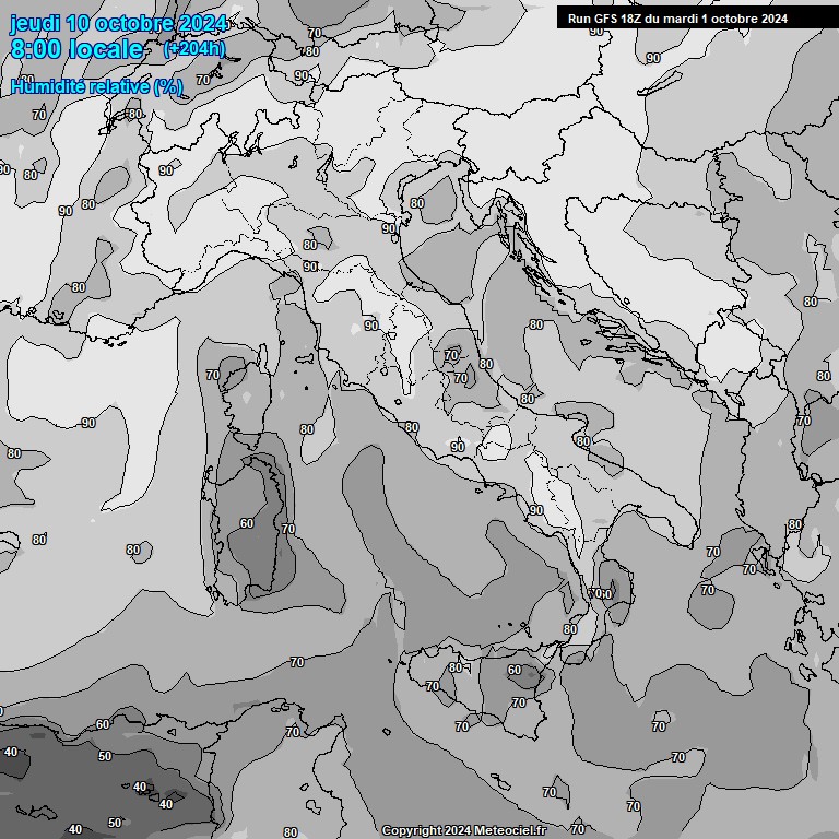 Modele GFS - Carte prvisions 