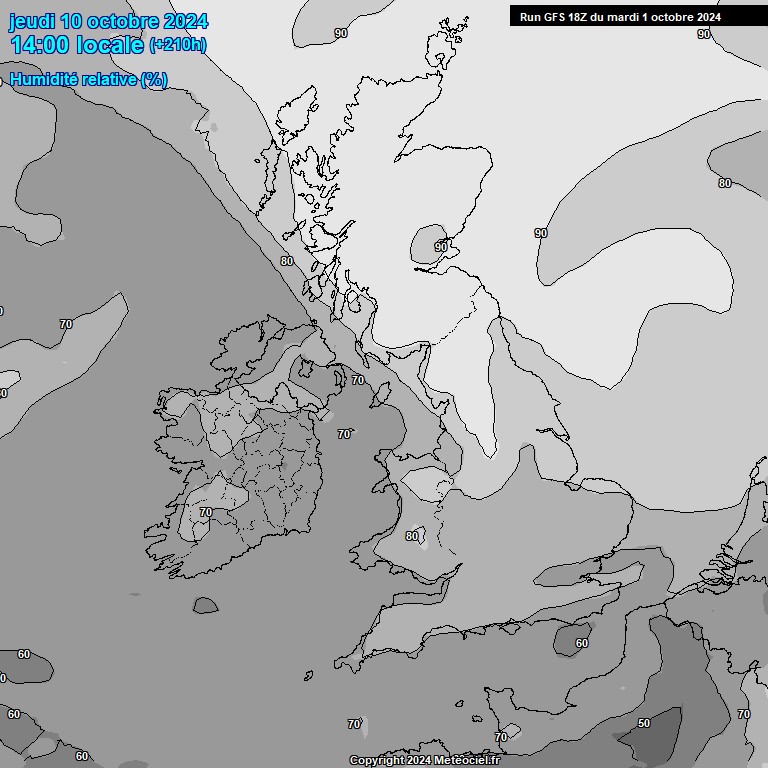 Modele GFS - Carte prvisions 