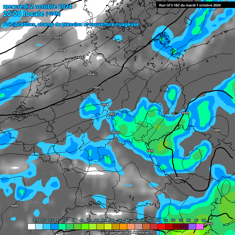 Modele GFS - Carte prvisions 