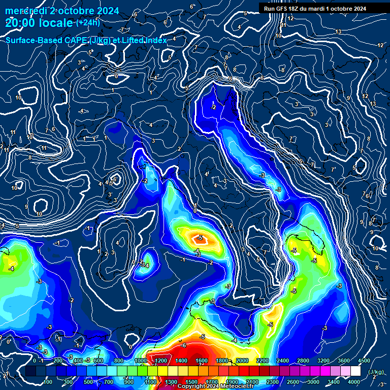 Modele GFS - Carte prvisions 