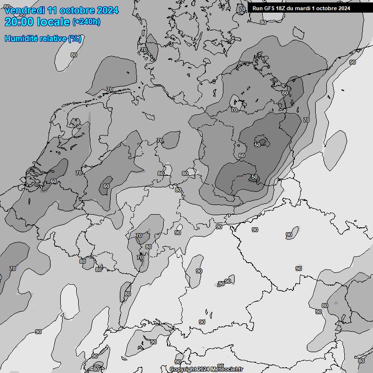 Modele GFS - Carte prvisions 