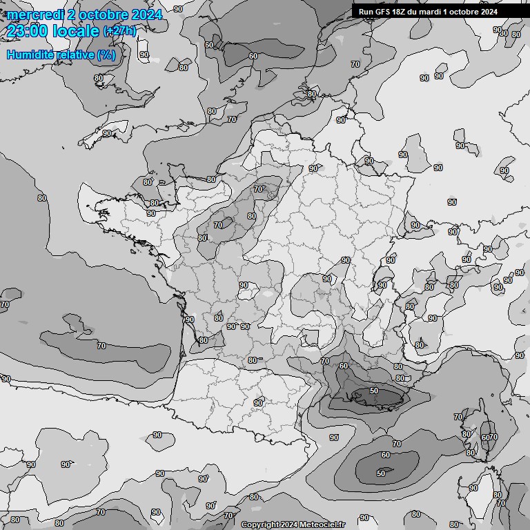 Modele GFS - Carte prvisions 