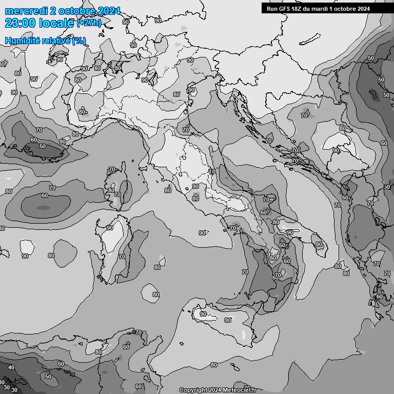 Modele GFS - Carte prvisions 