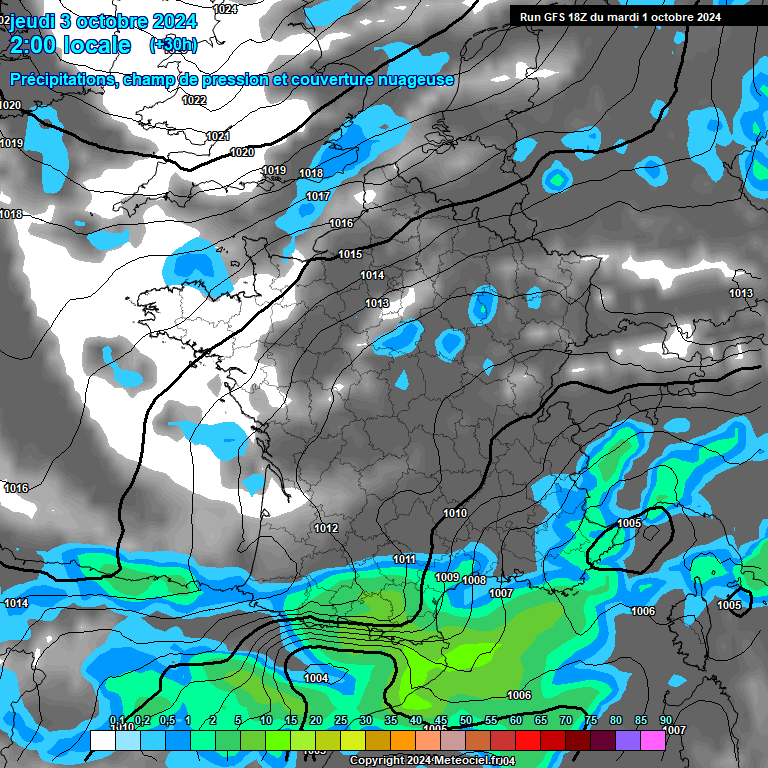 Modele GFS - Carte prvisions 