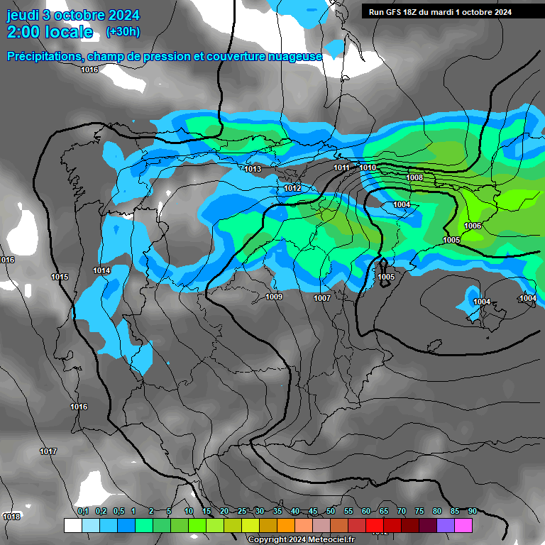 Modele GFS - Carte prvisions 