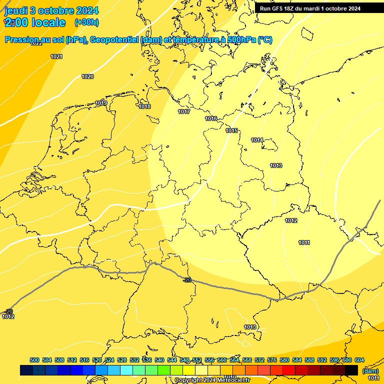 Modele GFS - Carte prvisions 