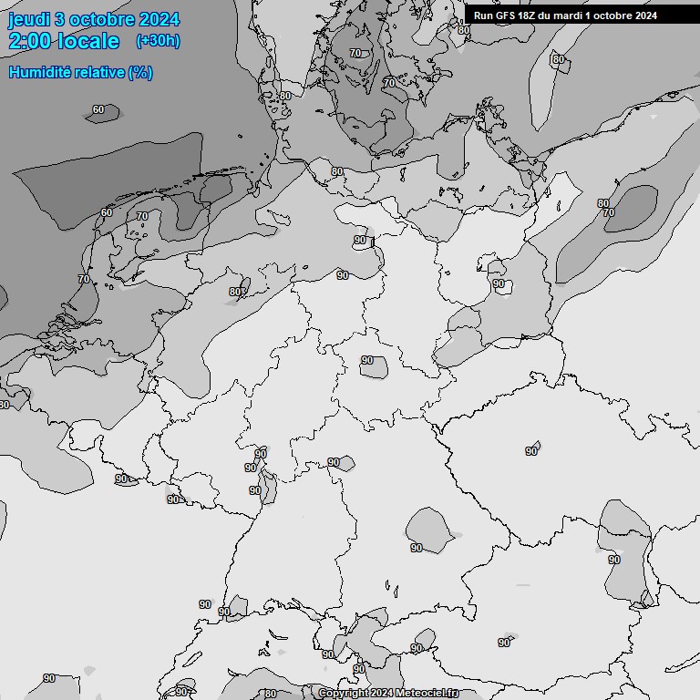 Modele GFS - Carte prvisions 